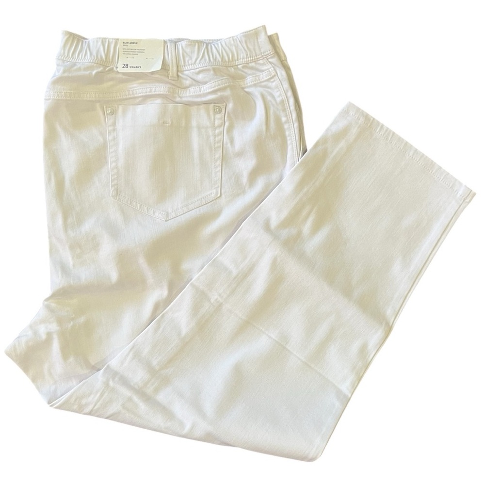 J. Jill Denim Authentic Fit Slim Ankle White Jeans Size 28 Plus Size NWT